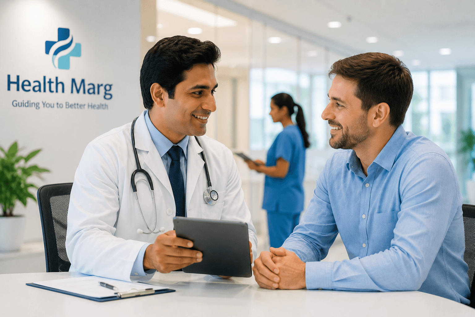 Doctor supporting a patient